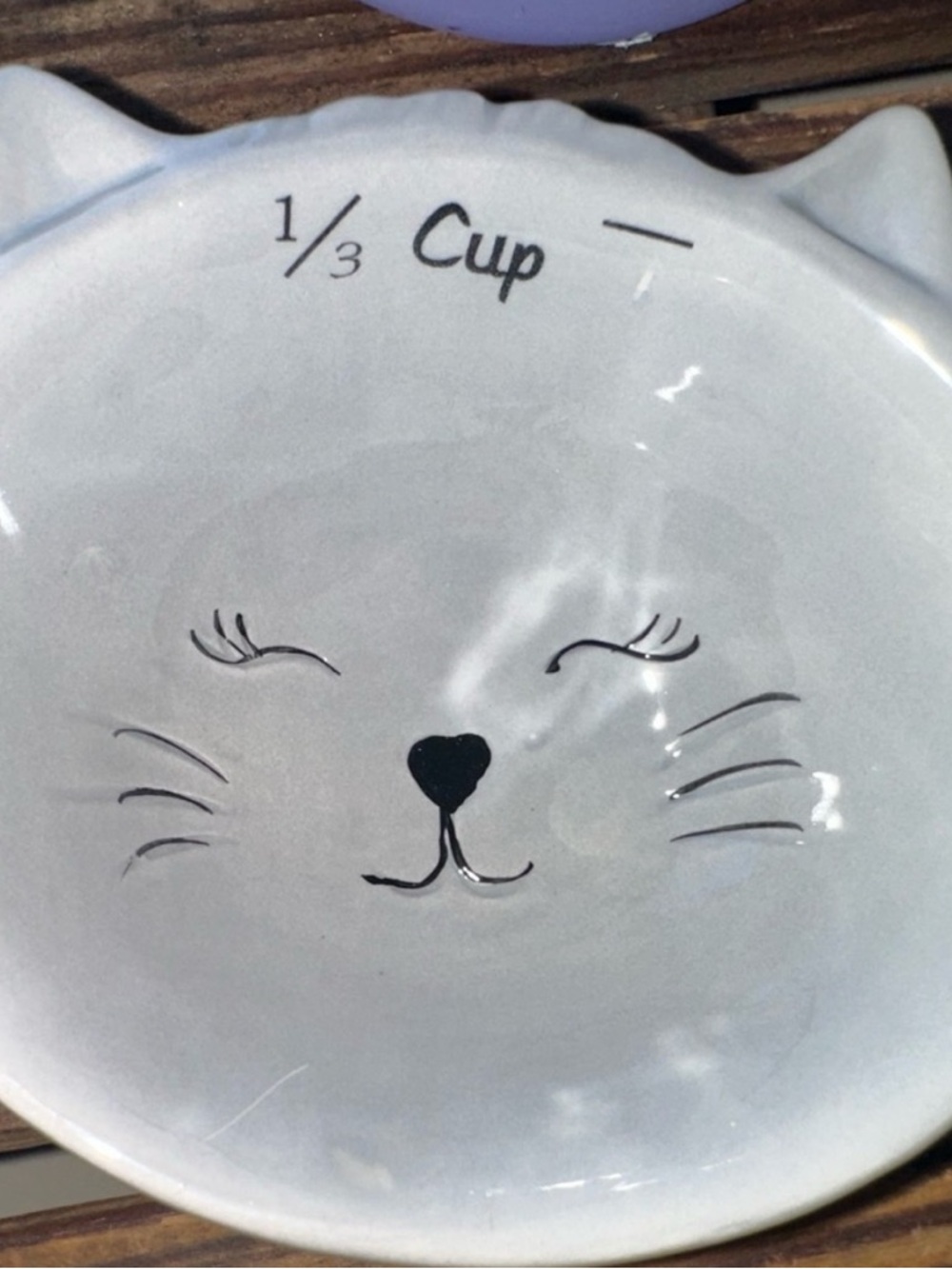 Ceramic Cat Face Measuring Bowls - White - Picture 4 of 6